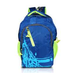 Multi-zipper Designed Blue Backpack