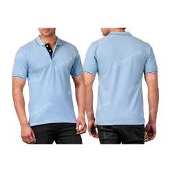 Cotton Rich Mens Collar with Piping T-Shirt
