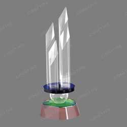 4 Pillar Crystal Trophy