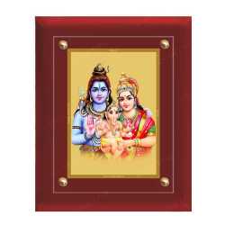 Shivan Parvathi Ganesha 24ct Gold Foil with MDF Frame