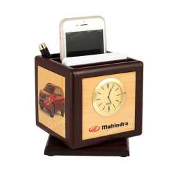 Revolving Pen Stand with  clock 