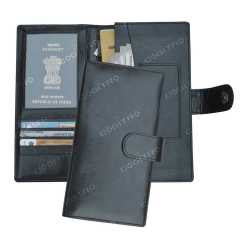 Black Color Passport Cheque Book Holder